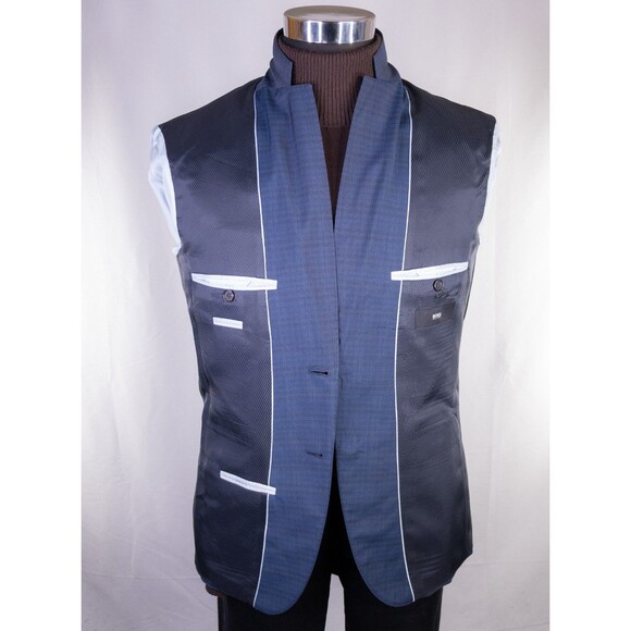 Hugo Boss The JAMES Blazer Sport Coat 2-Button Casual Jacket 36R Wool Check Blue - Picture 9 of 15